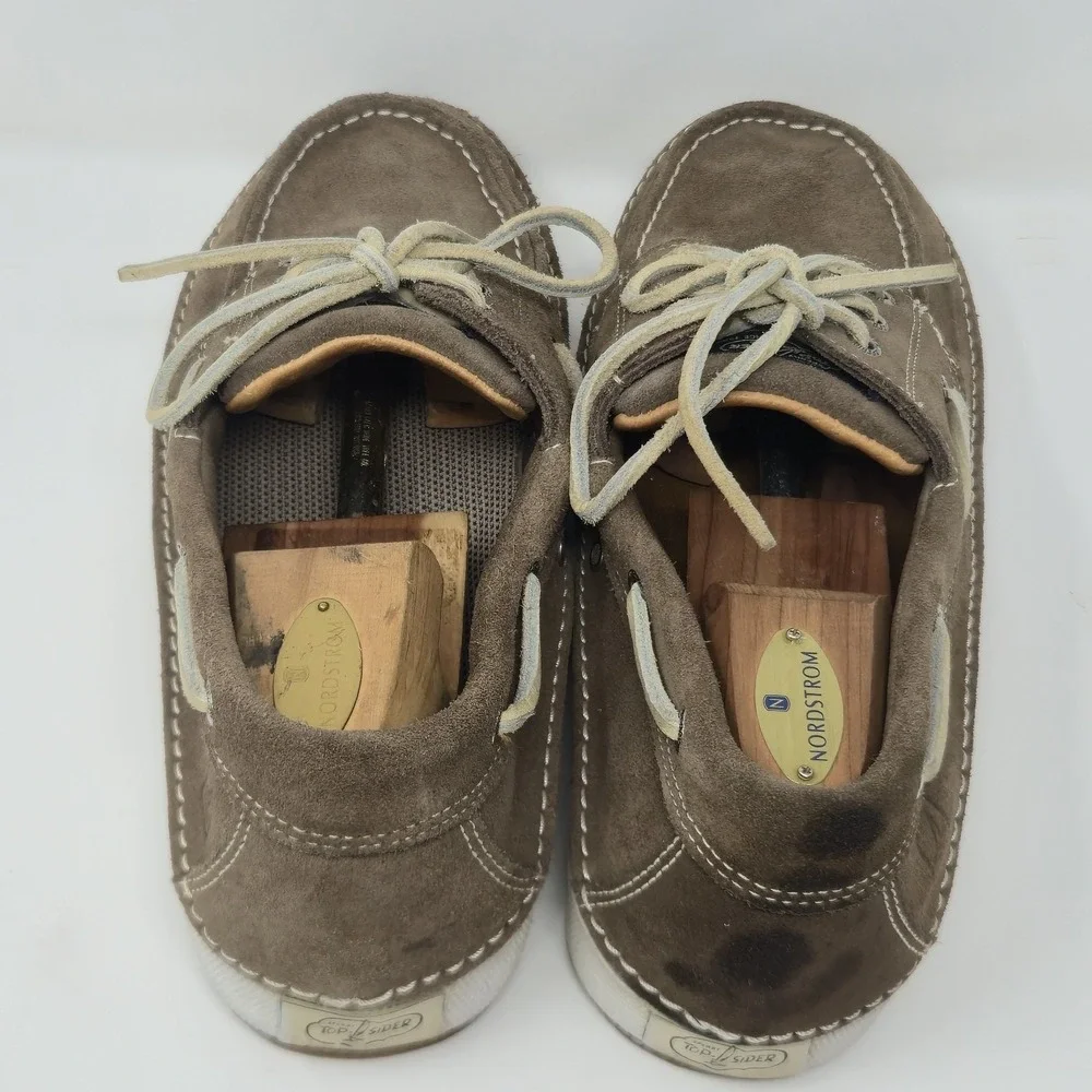 Men's Sperry Top-Sider Brown Suede Boat Shoes O784157 Sz 12M Replaced Insoles